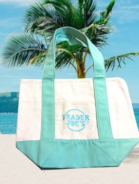 Trader Joe’s Reusable Mini Pastel Canvas Eco Tote Bag Heavy Duty Bag Brand NEW